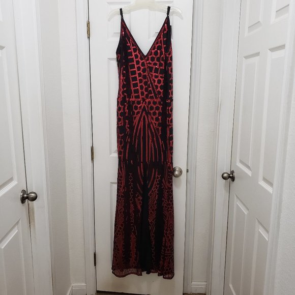 VIJIV 1920s Long Slit Prom Dresses Deep V Neck Sequin Mermaid Bridesmaid Evening - Picture 1 of 6